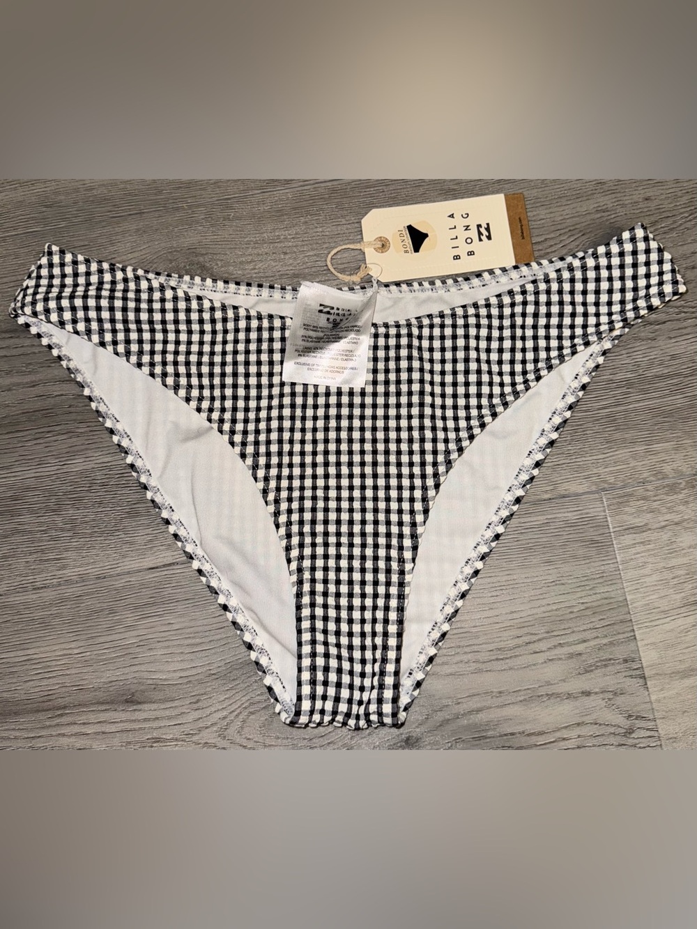 Billabong Black & White Gingham Bikini Bottom